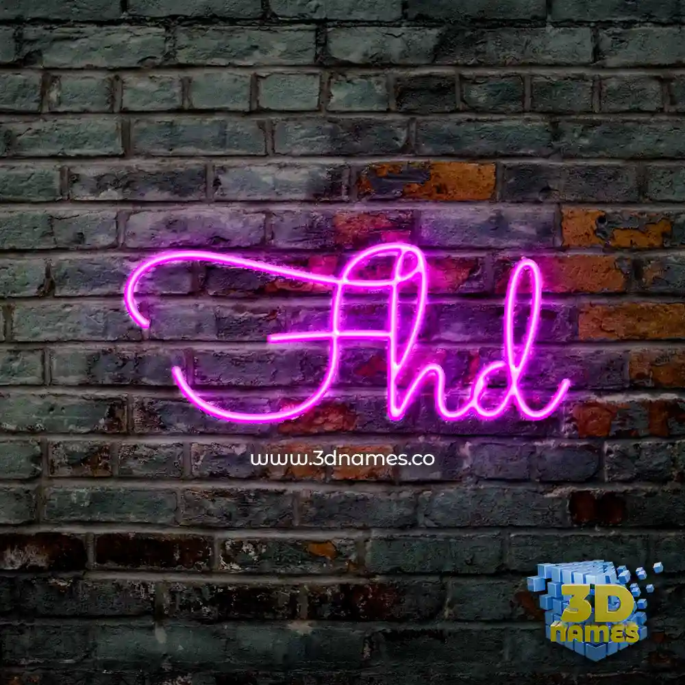 fhd in Pink Neon style - 3D name wallpaper