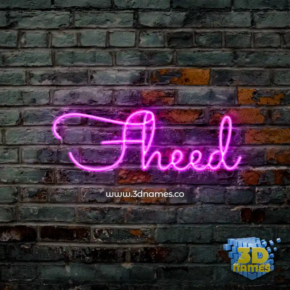 fheed in Pink Neon style - 3D name wallpaper