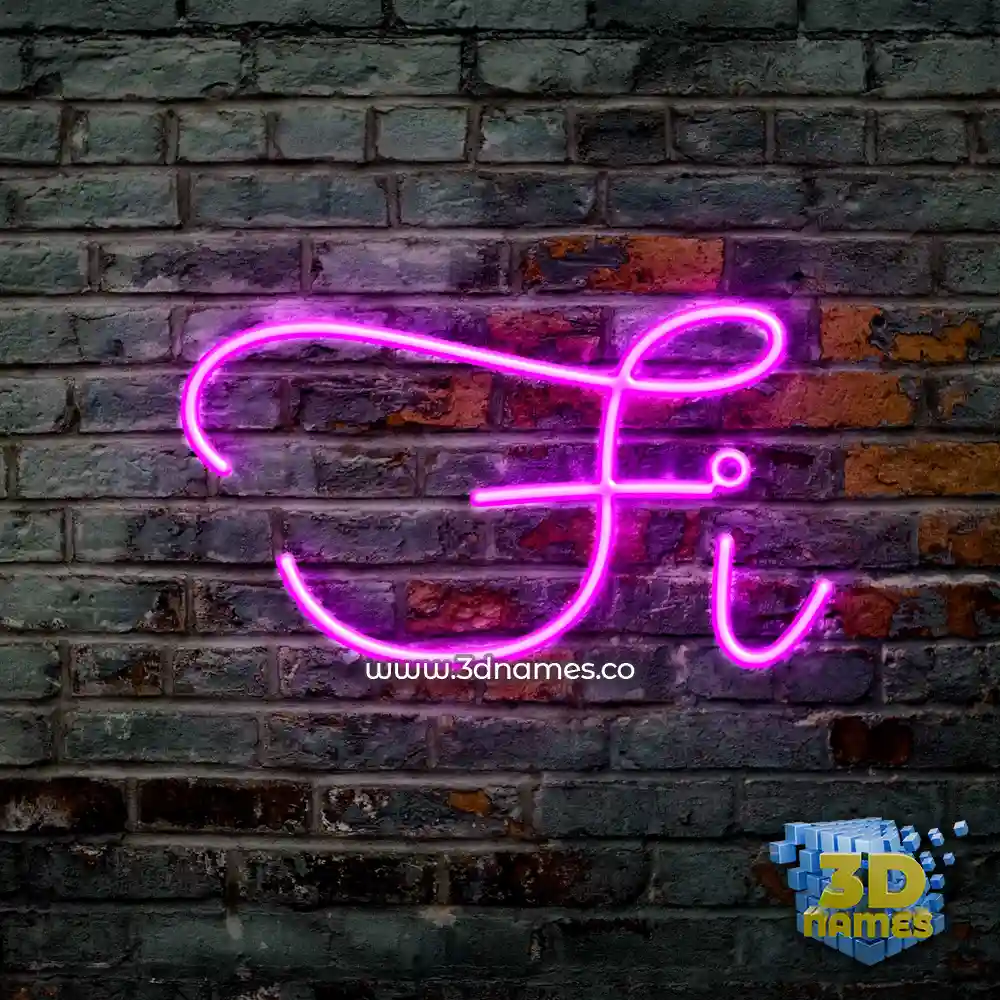 fi in Pink Neon style - 3D name wallpaper