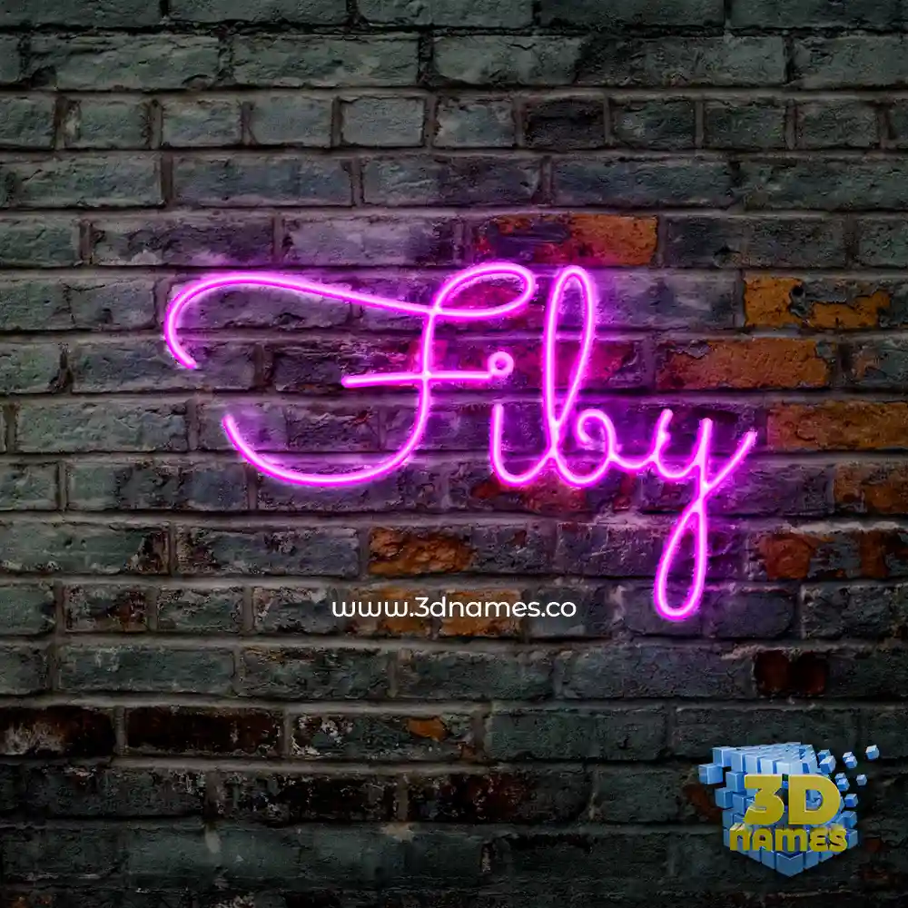 fiby in Pink Neon style - 3D name wallpaper
