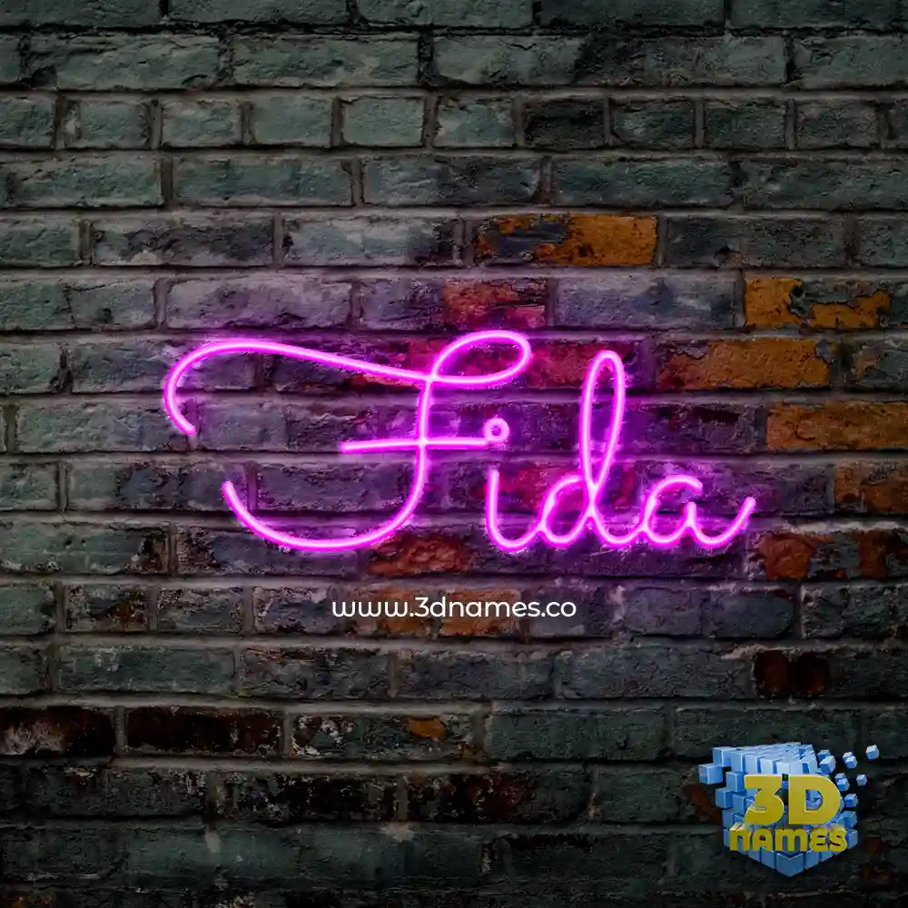 fida in Pink Neon style - 3D name wallpaper