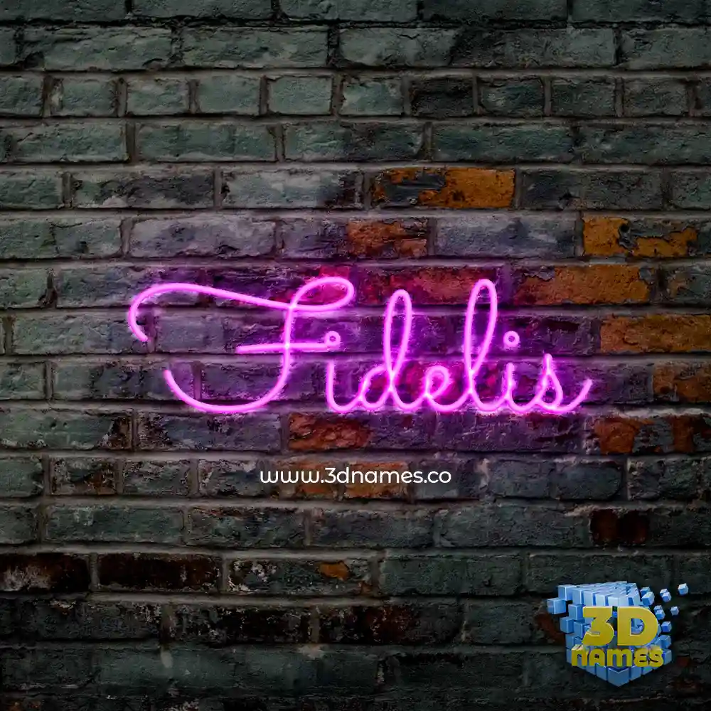 fidelis in Pink Neon style - 3D name wallpaper