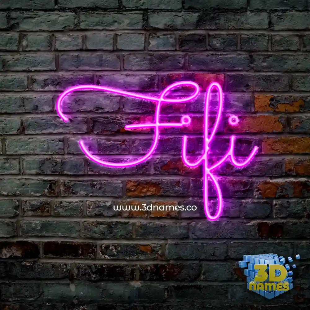 fifi in Pink Neon style - 3D name wallpaper