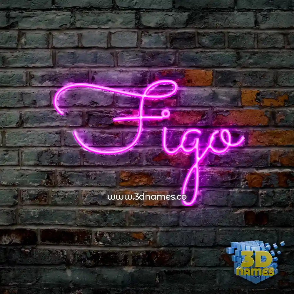 figo in Pink Neon style - 3D name wallpaper