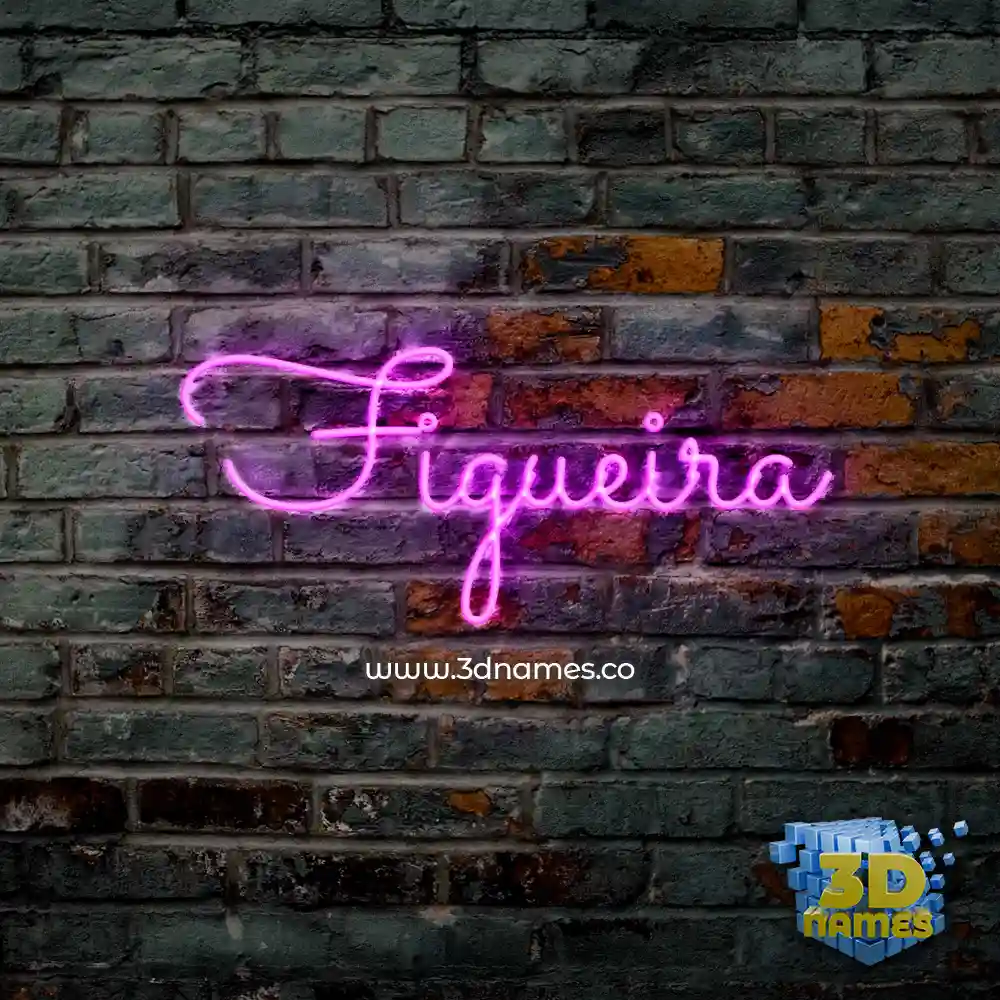 figueira in Pink Neon style - 3D name wallpaper