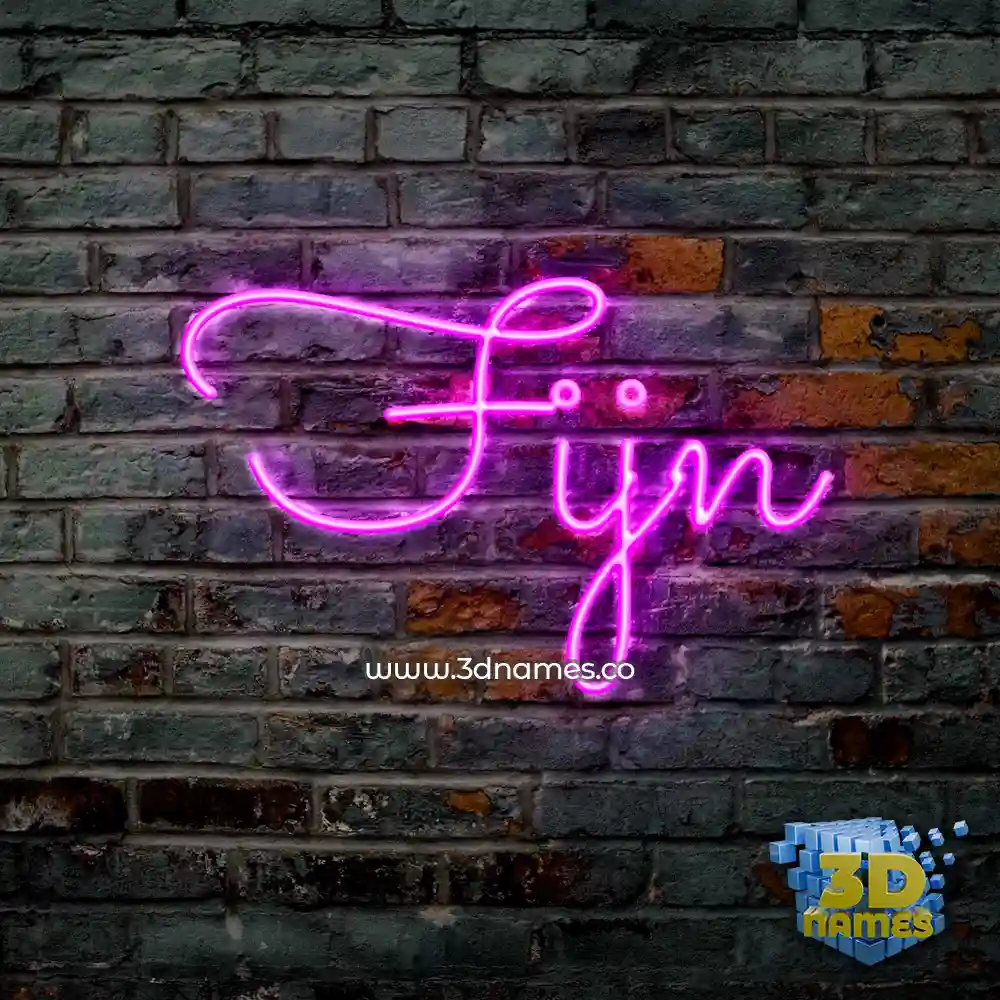 fijn in Pink Neon style - 3D name wallpaper