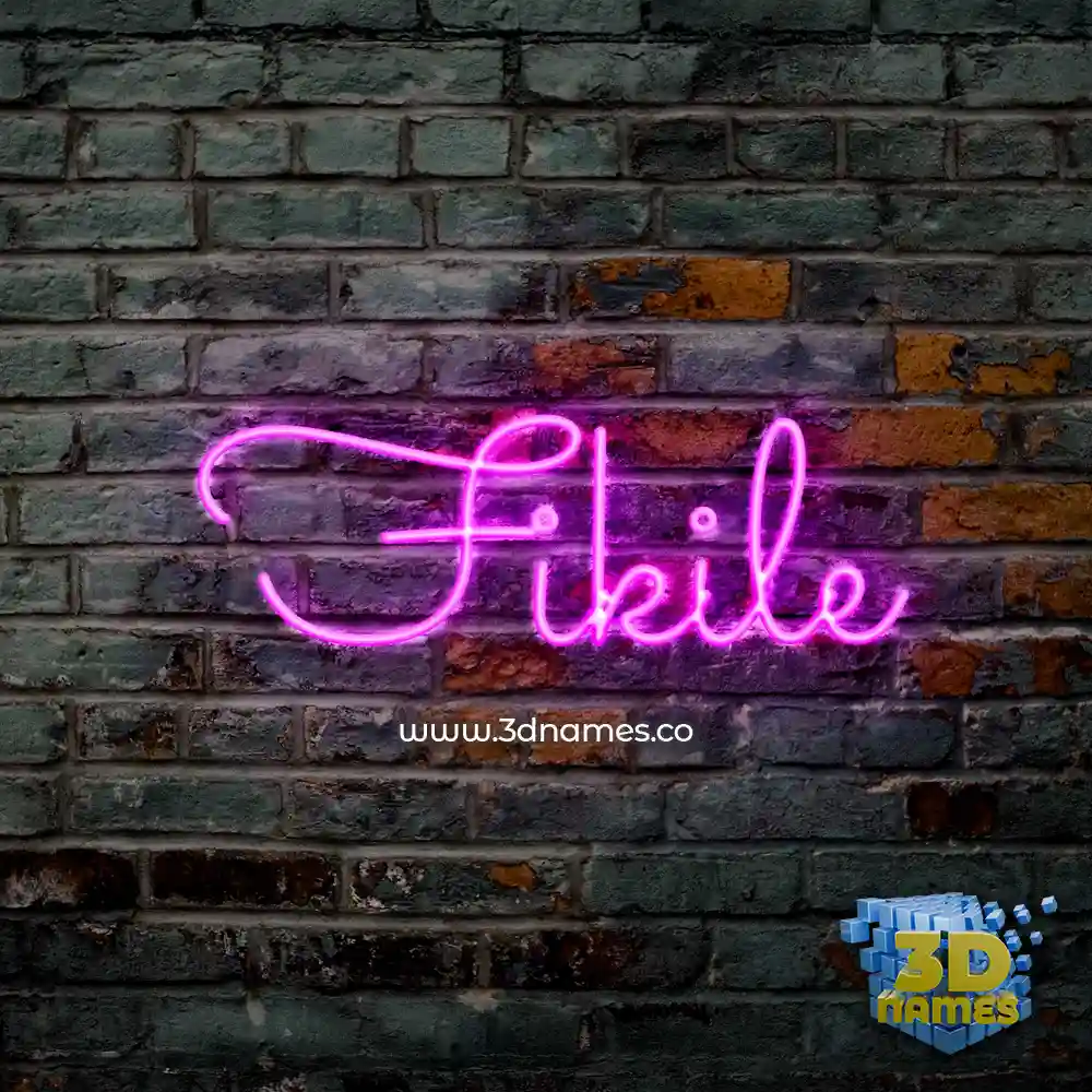 fikile in Pink Neon style - 3D name wallpaper