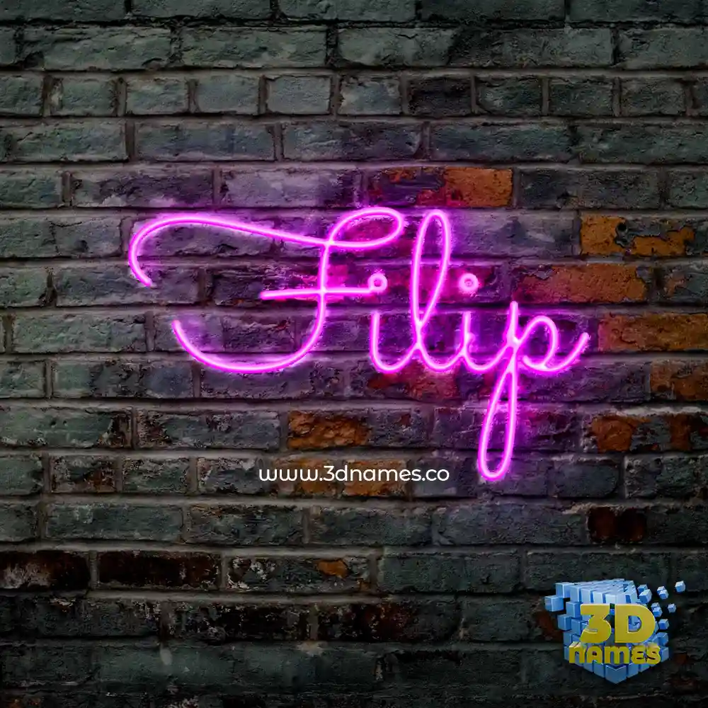 filip in Pink Neon style - 3D name wallpaper