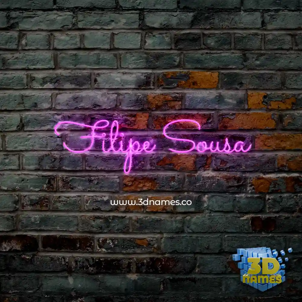 filipe sousa in Pink Neon style - 3D name wallpaper