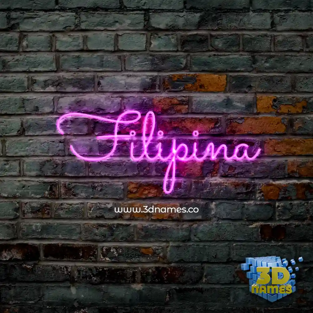 filipina in Pink Neon style - 3D name wallpaper