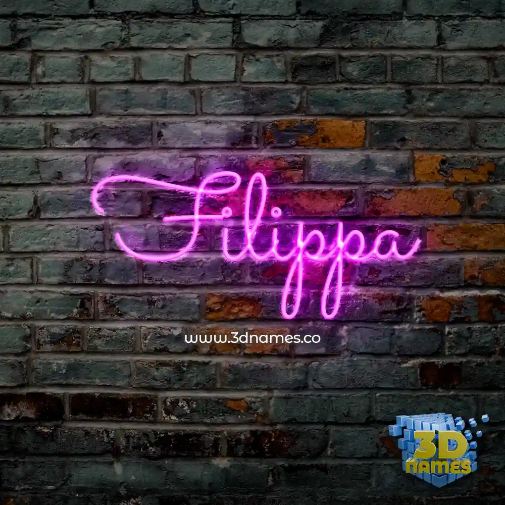filippa in Pink Neon style - 3D name wallpaper