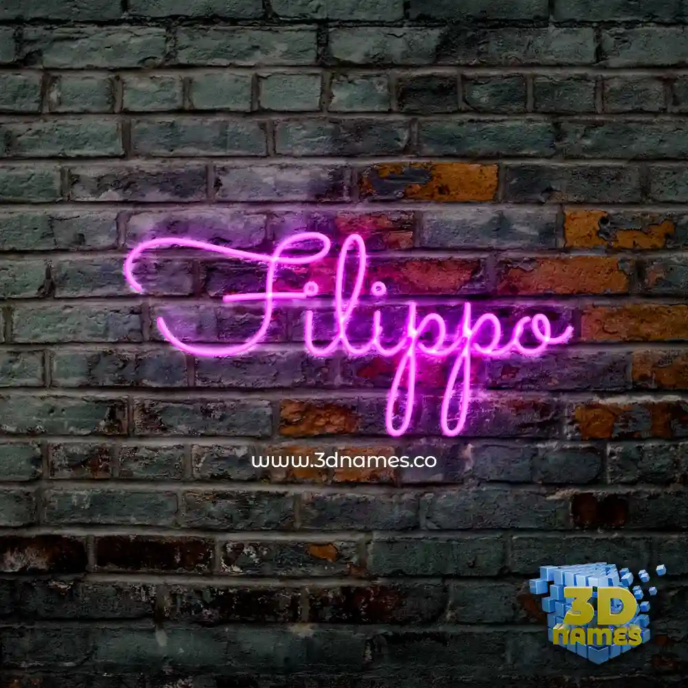 filippo in Pink Neon style - 3D name wallpaper
