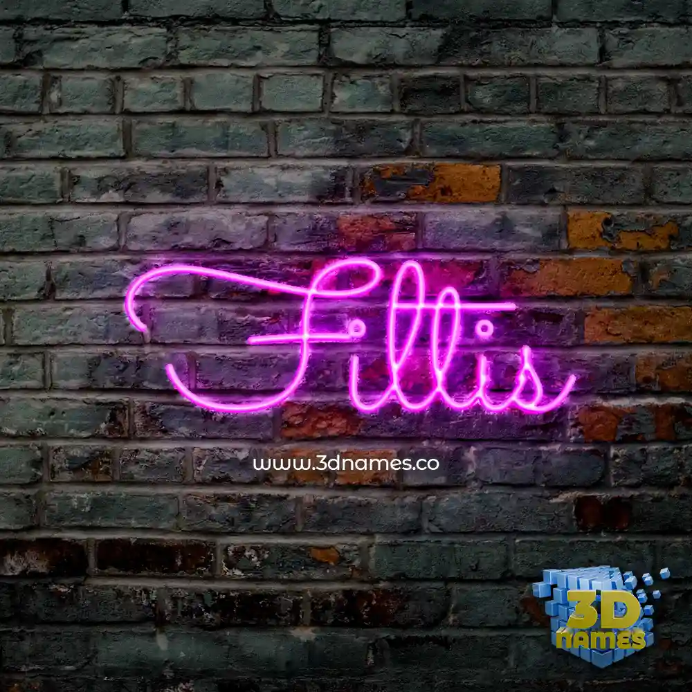 filtis in Pink Neon style - 3D name wallpaper