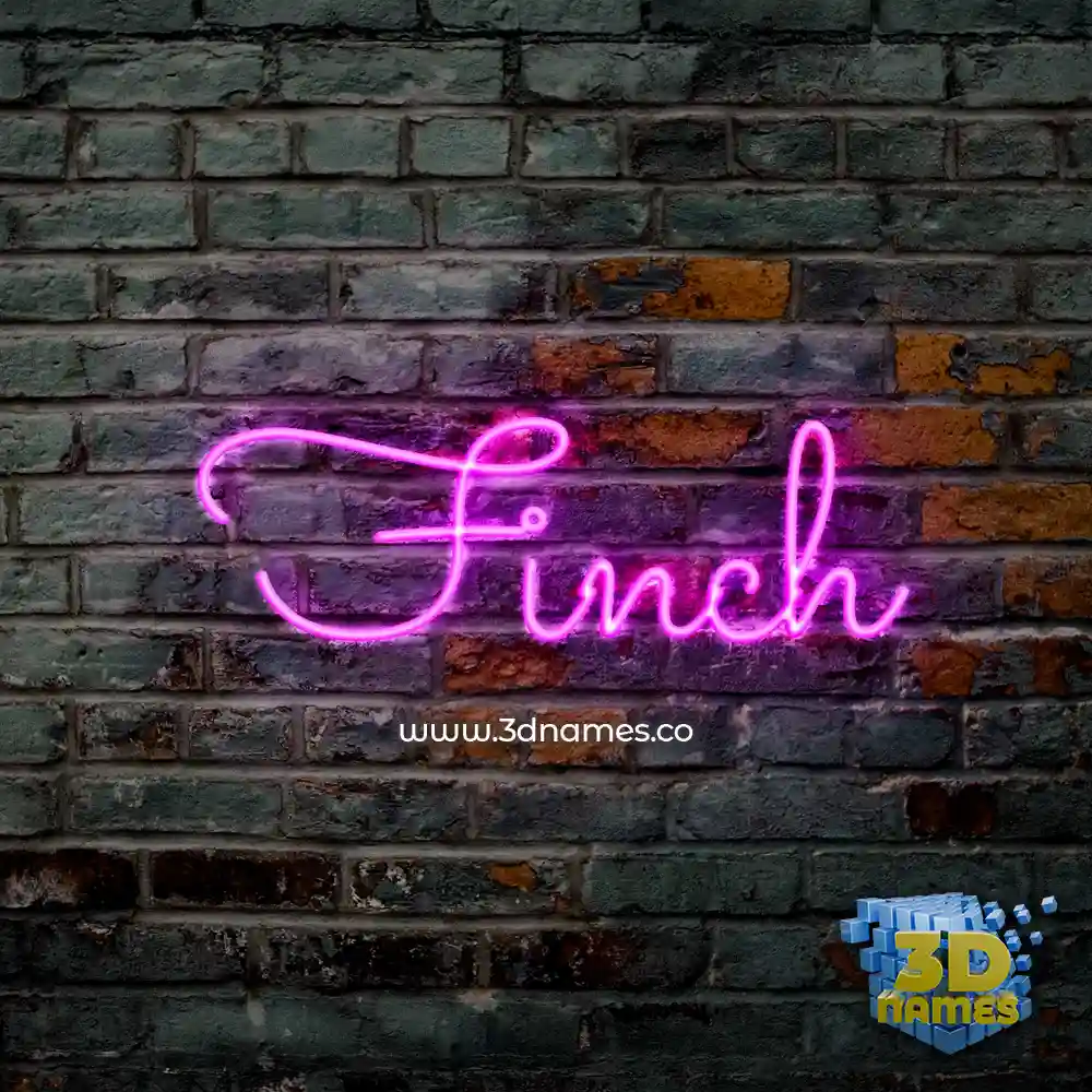 finch in Pink Neon style - 3D name wallpaper