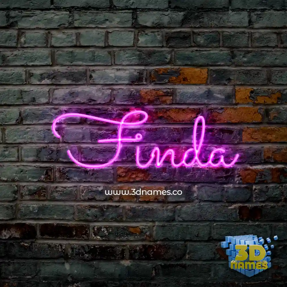 finda in Pink Neon style - 3D name wallpaper