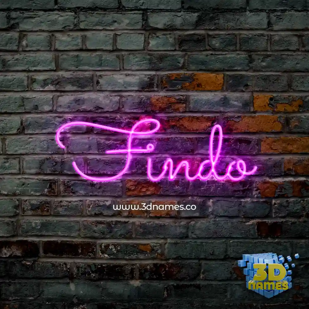 findo in Pink Neon style - 3D name wallpaper