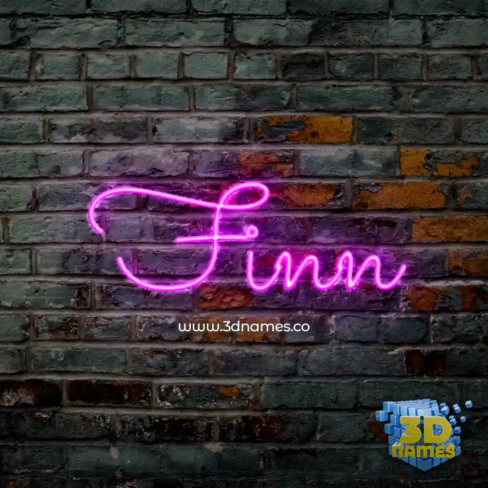 finn in Pink Neon style - 3D name wallpaper