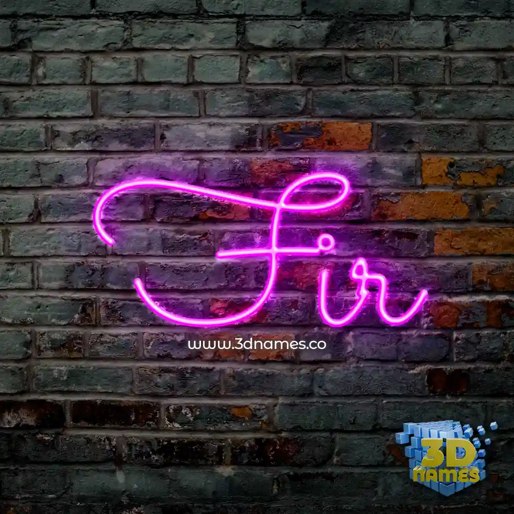 fir in Pink Neon style - 3D name wallpaper