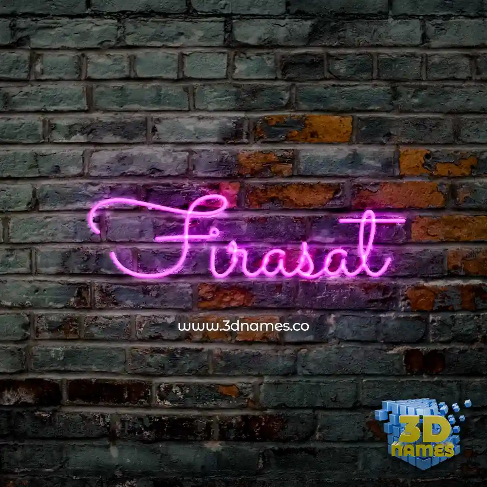firasat in Pink Neon style - 3D name wallpaper