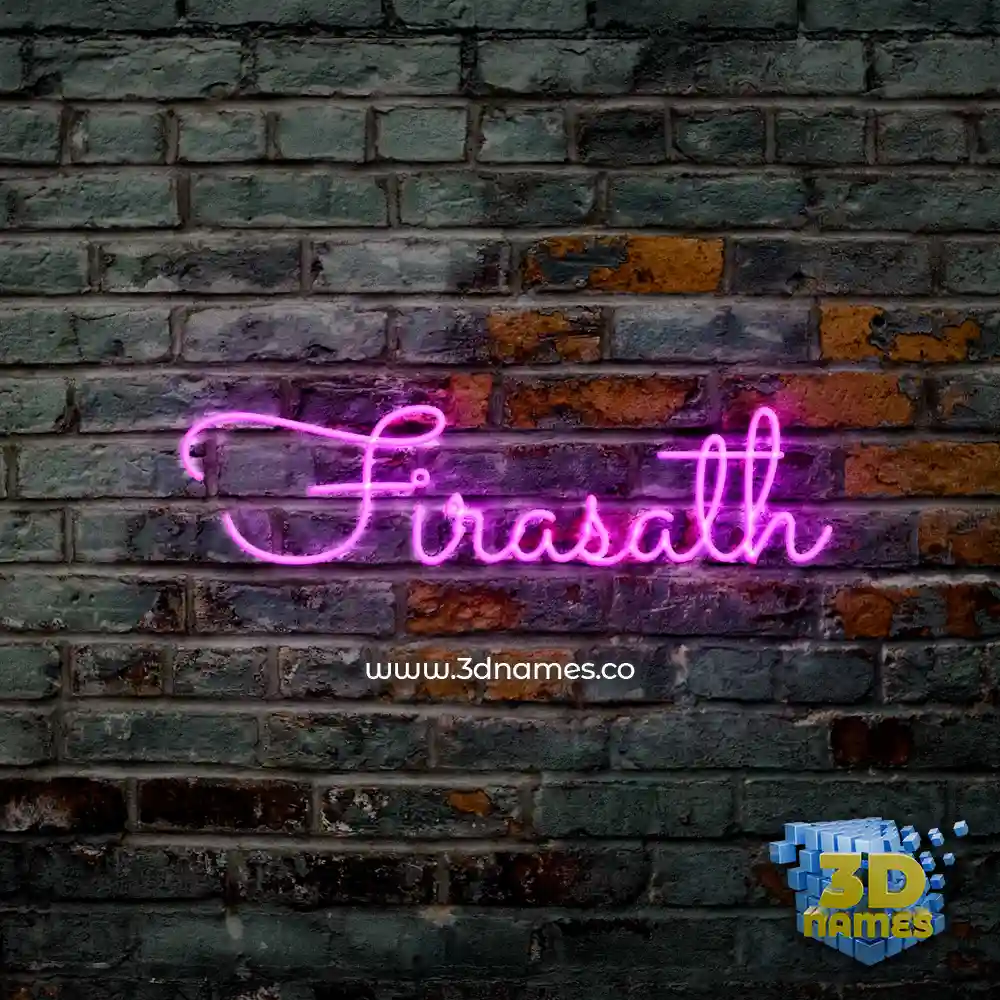 firasath in Pink Neon style - 3D name wallpaper