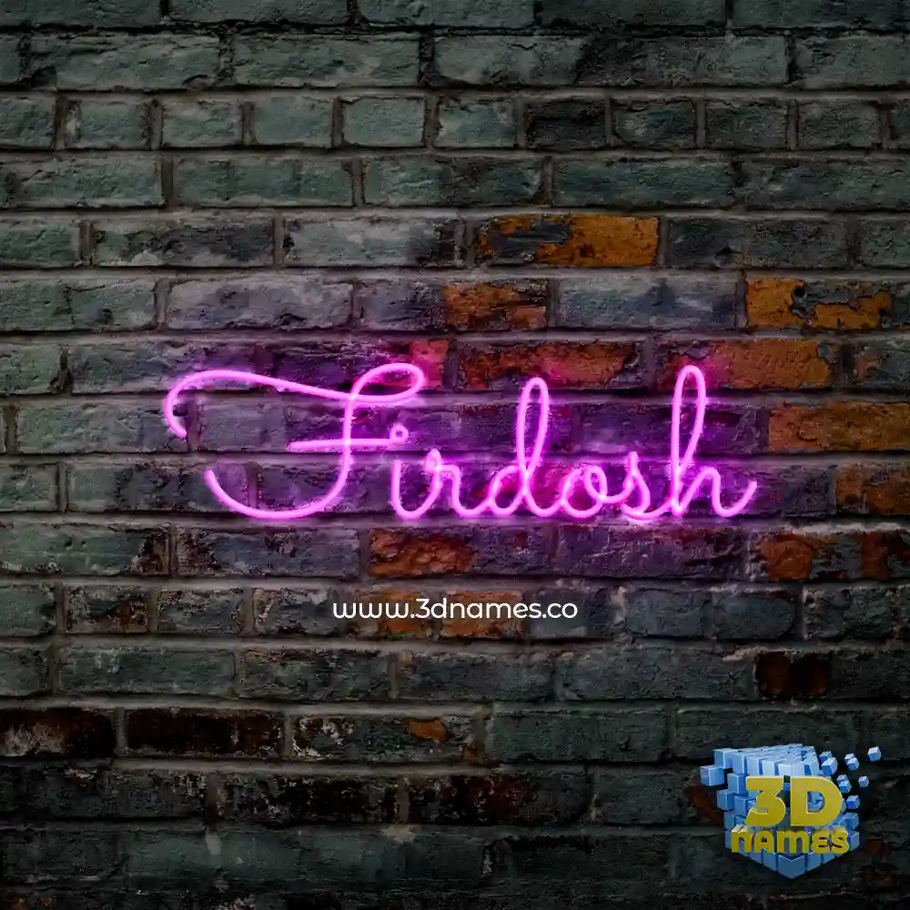 firdosh in Pink Neon style - 3D name wallpaper