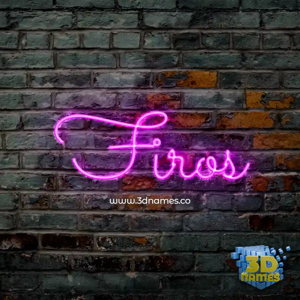 firos in Pink Neon style - 3D name wallpaper
