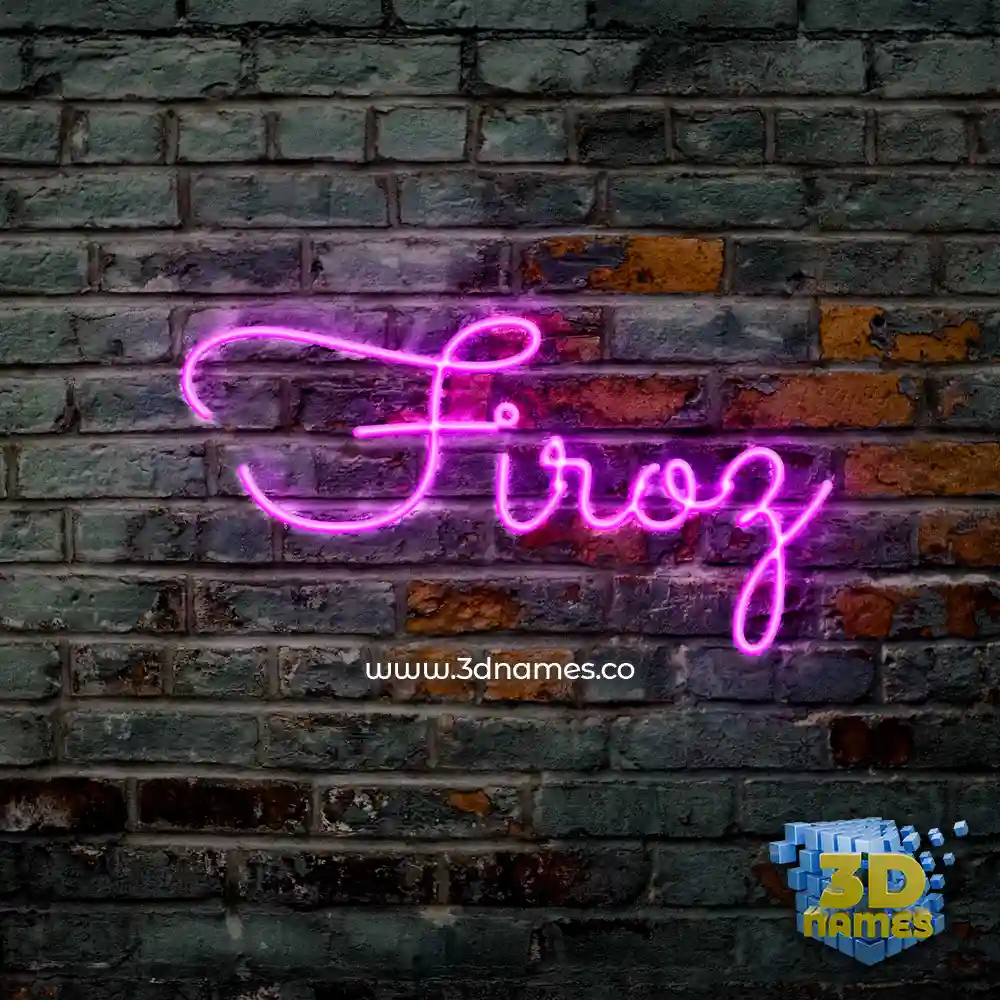 firoz in Pink Neon style - 3D name wallpaper
