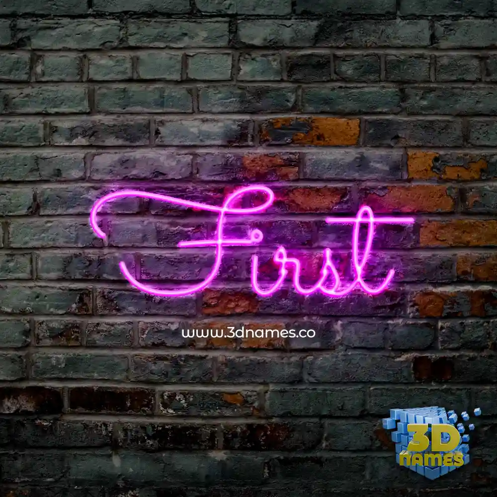 first in Pink Neon style - 3D name wallpaper