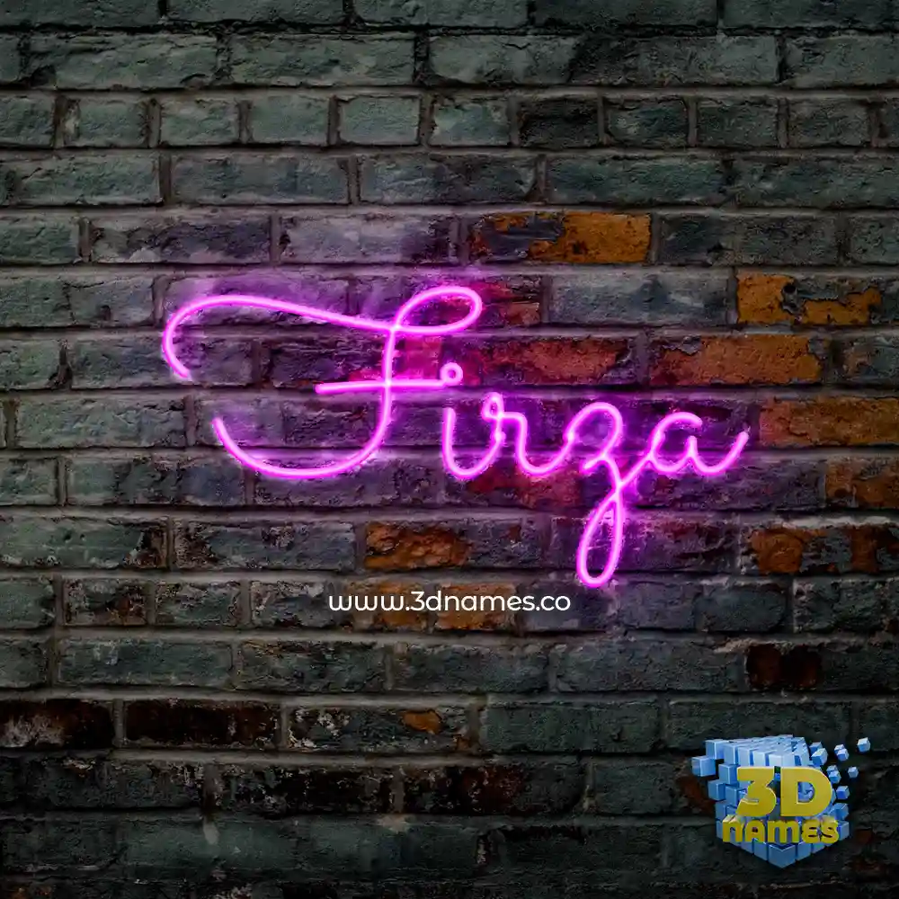 firza in Pink Neon style - 3D name wallpaper