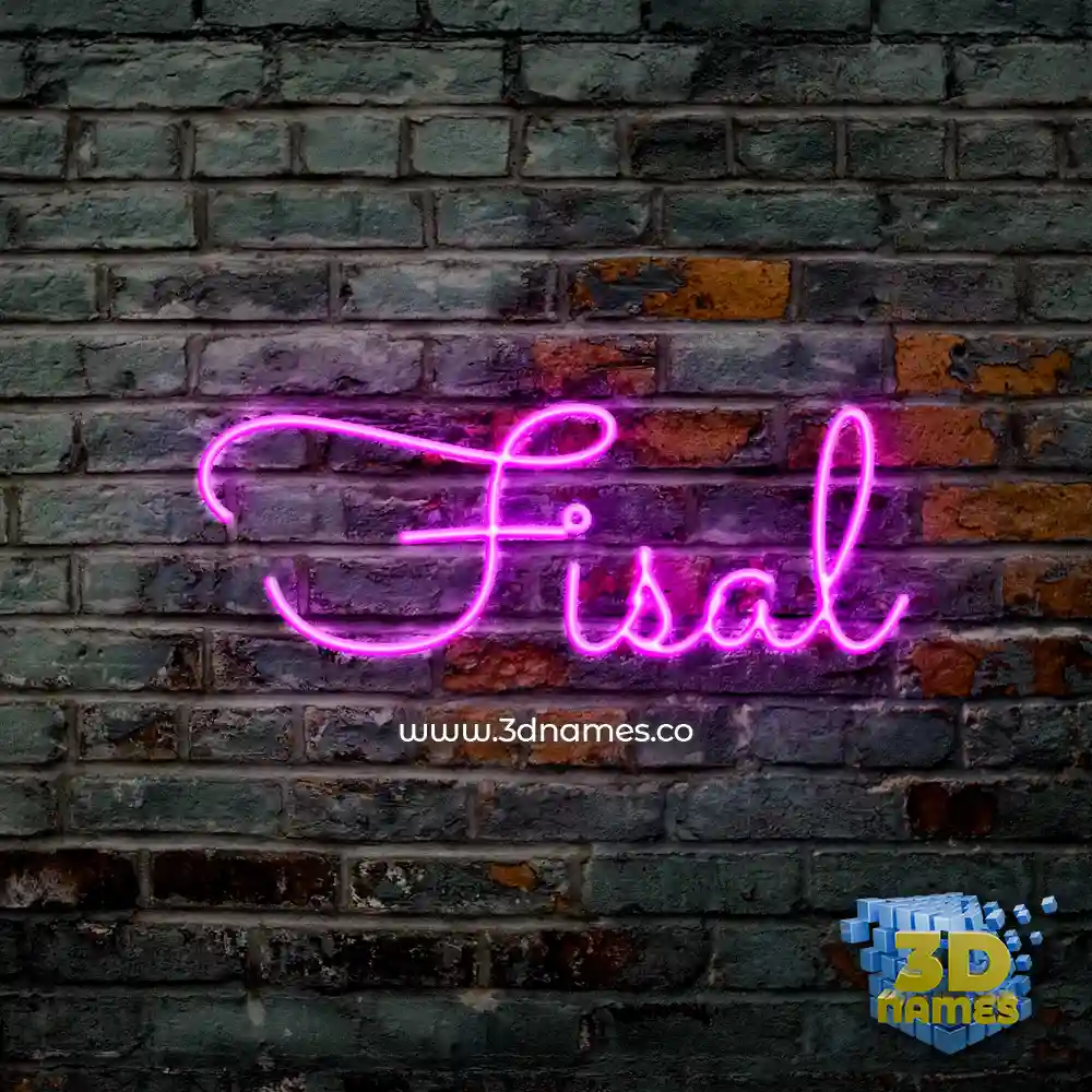 fisal in Pink Neon style - 3D name wallpaper
