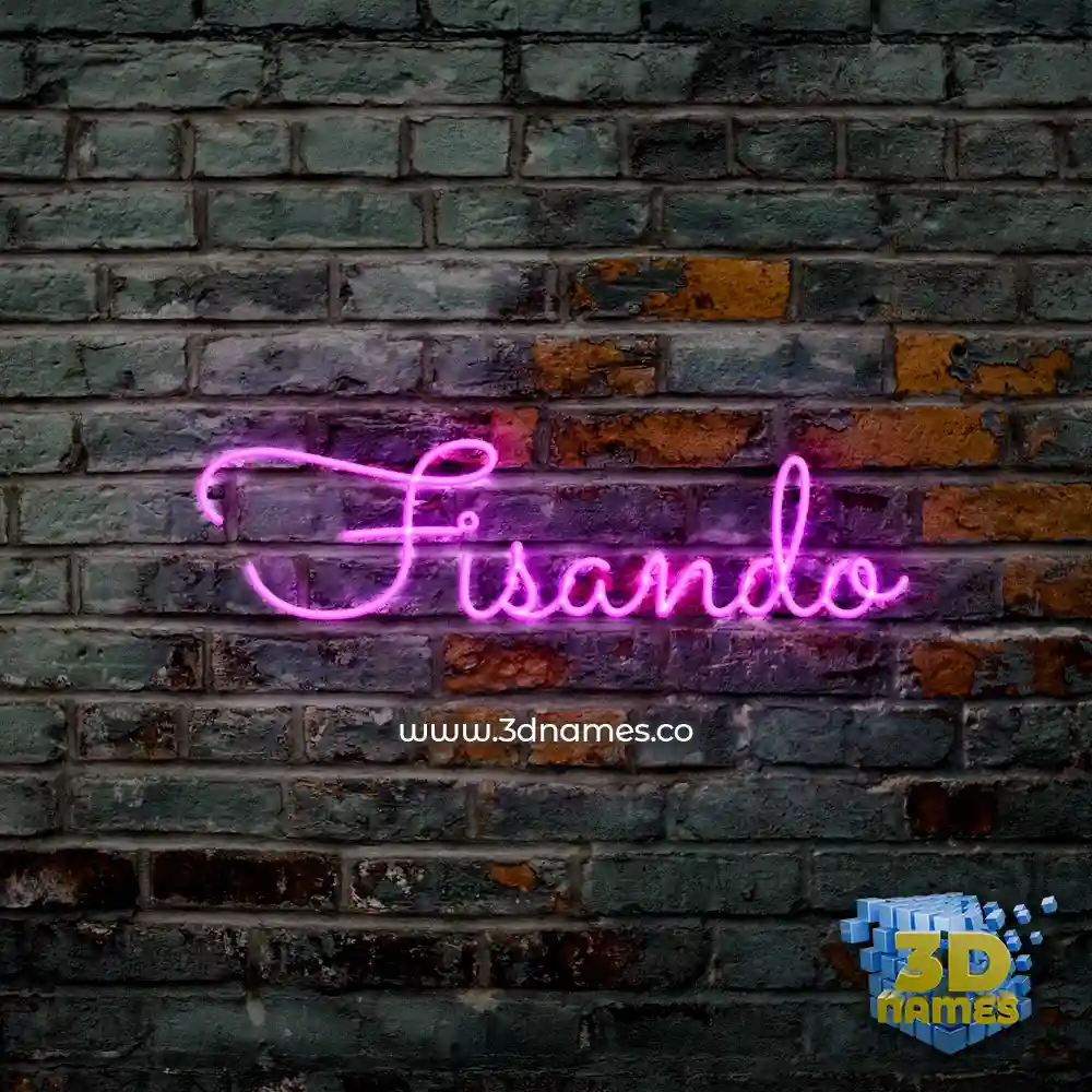 fisando in Pink Neon style - 3D name wallpaper