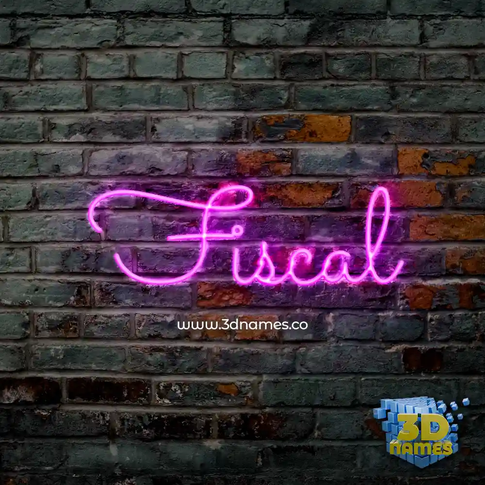 fiscal in Pink Neon style - 3D name wallpaper
