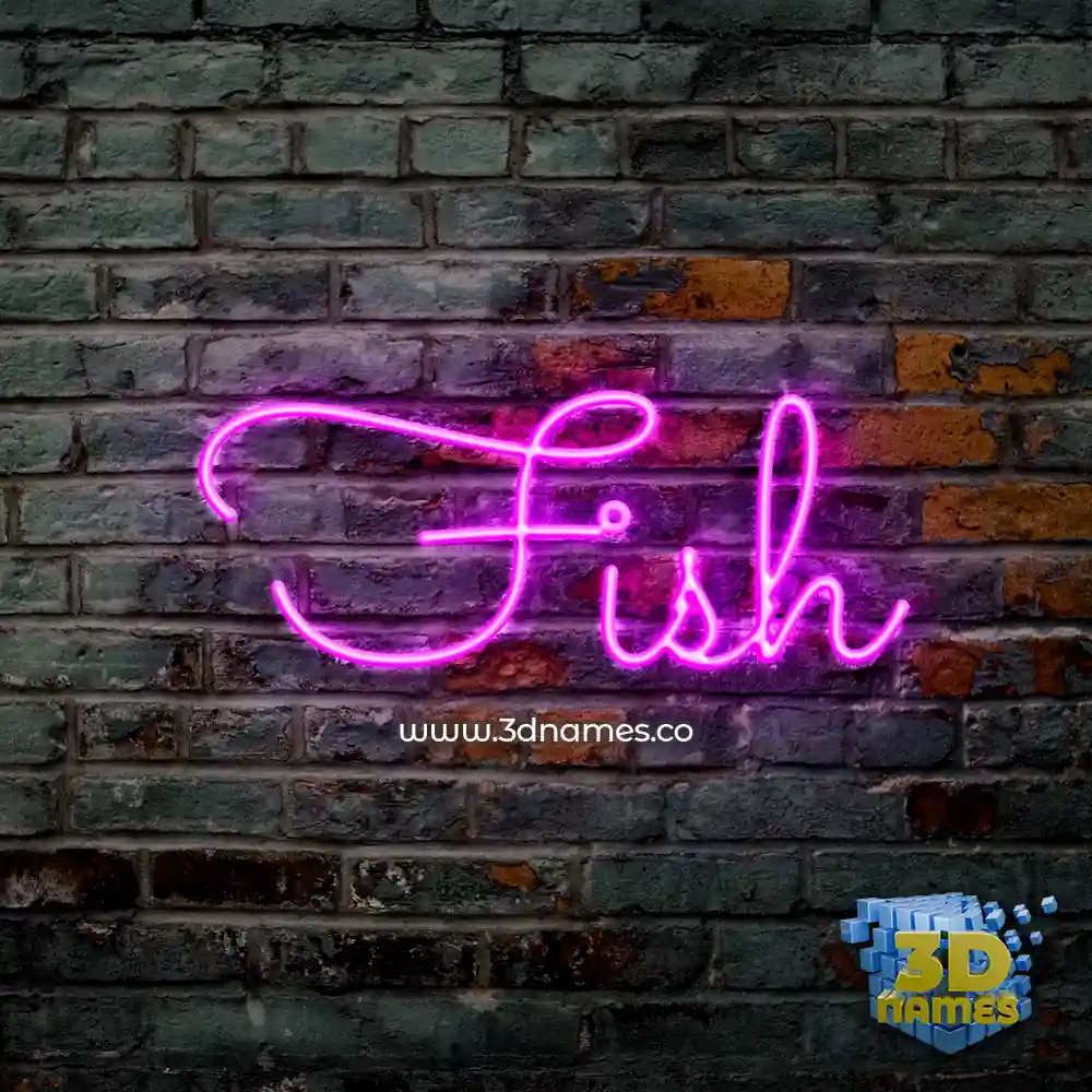fish in Pink Neon style - 3D name wallpaper