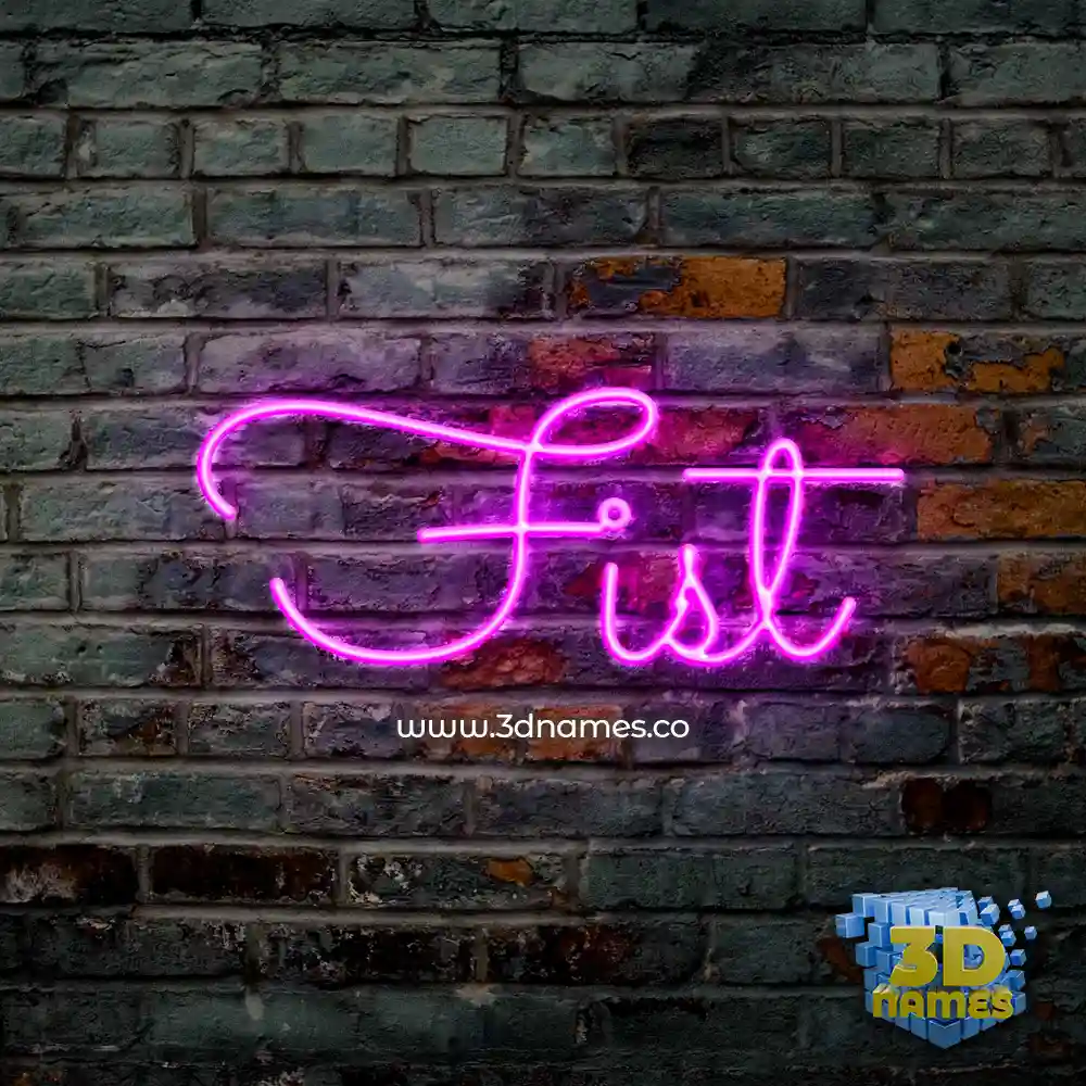 fist in Pink Neon style - 3D name wallpaper