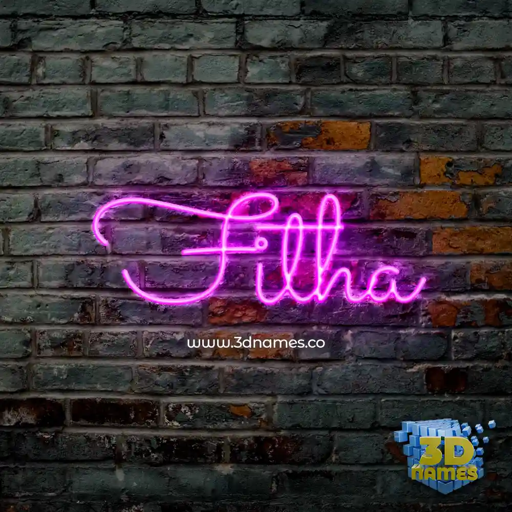 fitha in Pink Neon style - 3D name wallpaper