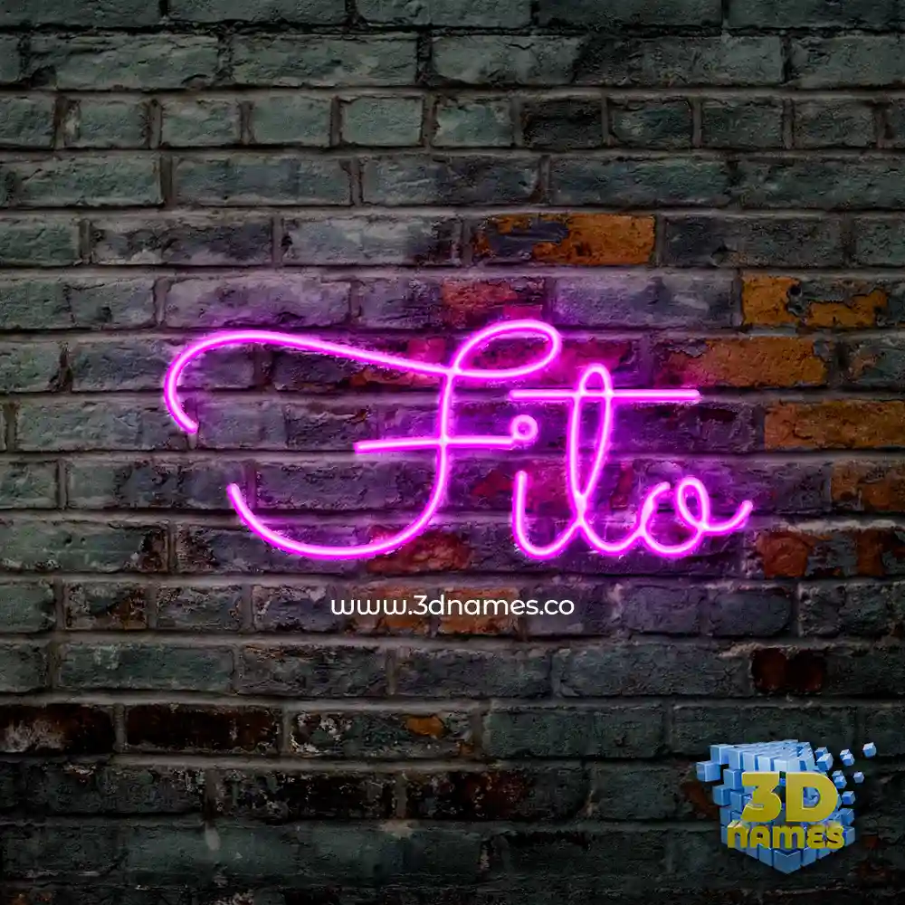 fito in Pink Neon style - 3D name wallpaper