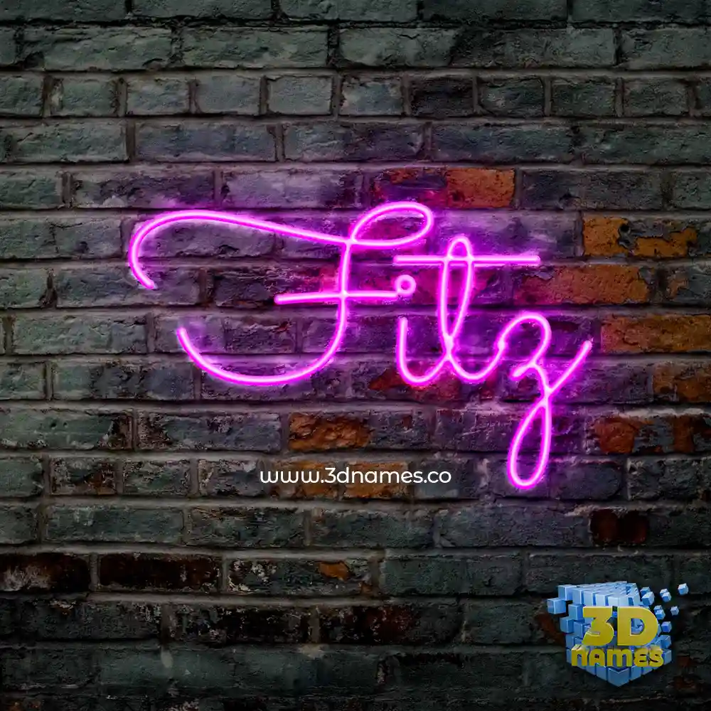 fitz in Pink Neon style - 3D name wallpaper