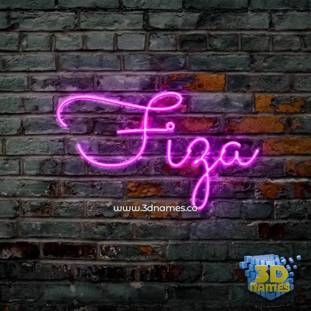 fiza in Pink Neon style - 3D name wallpaper