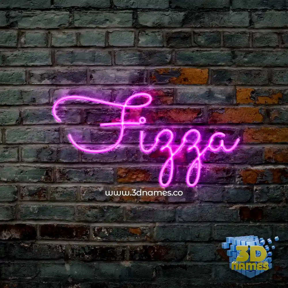 fizza in Pink Neon style - 3D name wallpaper
