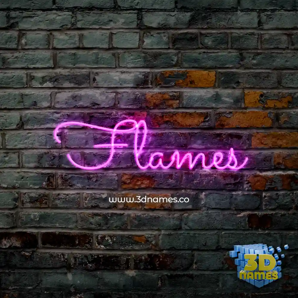 flames in Pink Neon style - 3D name wallpaper