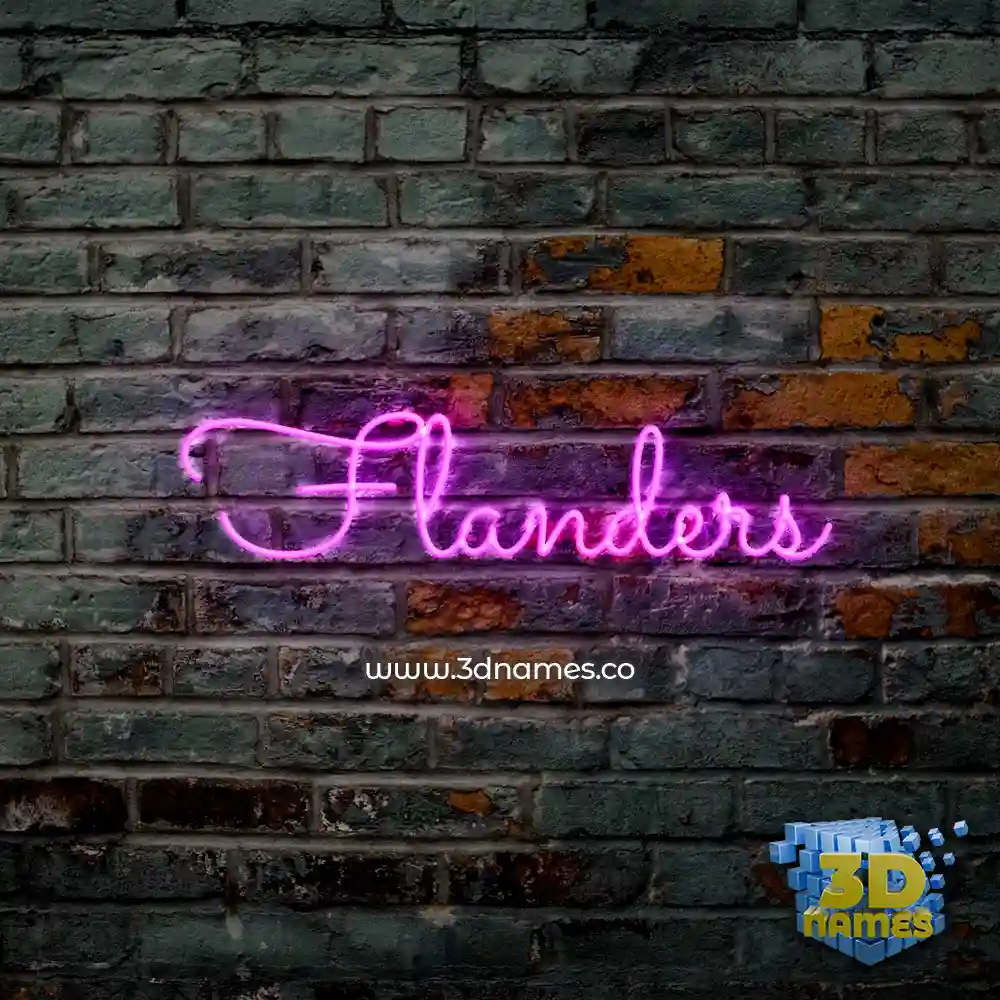 flanders in Pink Neon style - 3D name wallpaper