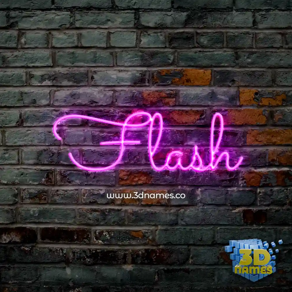 flash in Pink Neon style - 3D name wallpaper