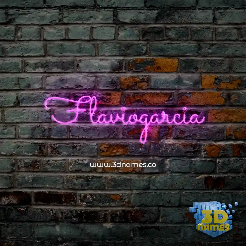 flaviogarcia in Pink Neon style - 3D name wallpaper