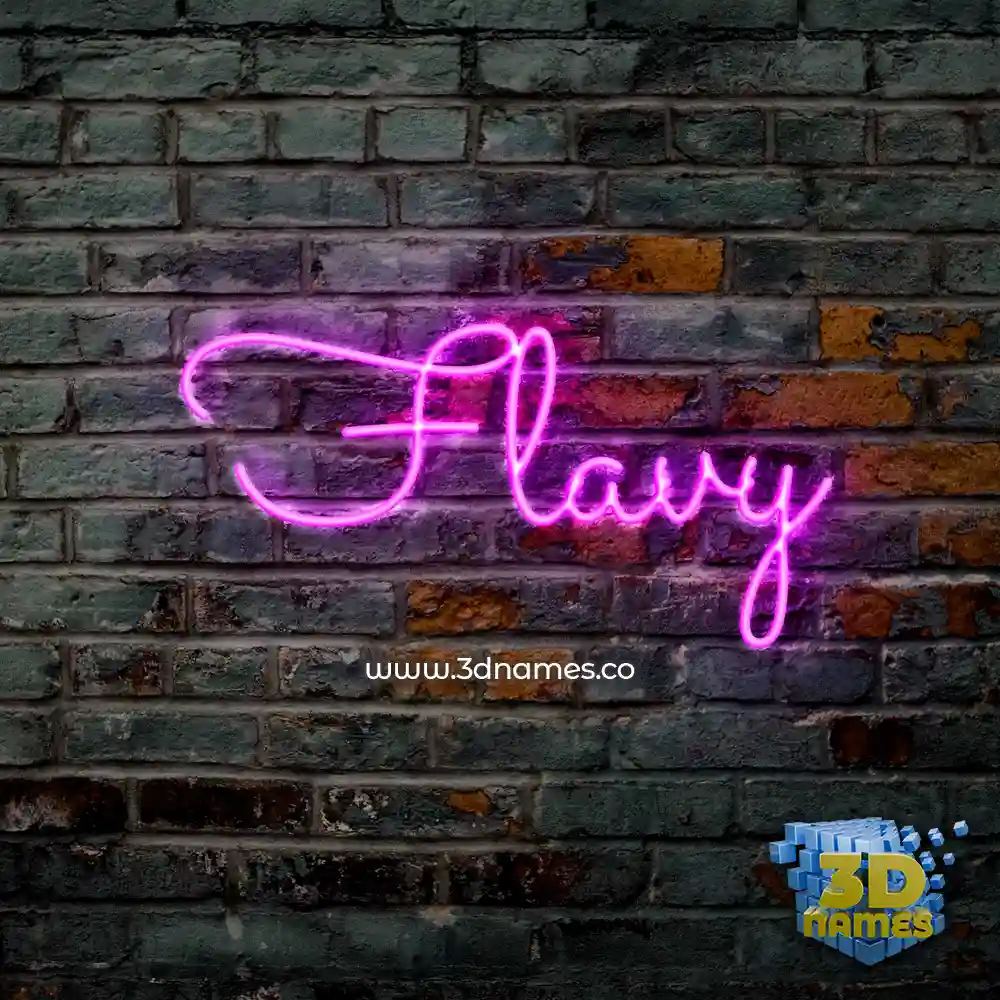 flavy in Pink Neon style - 3D name wallpaper