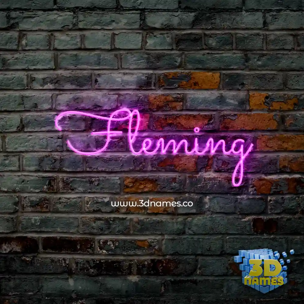 fleming in Pink Neon style - 3D name wallpaper
