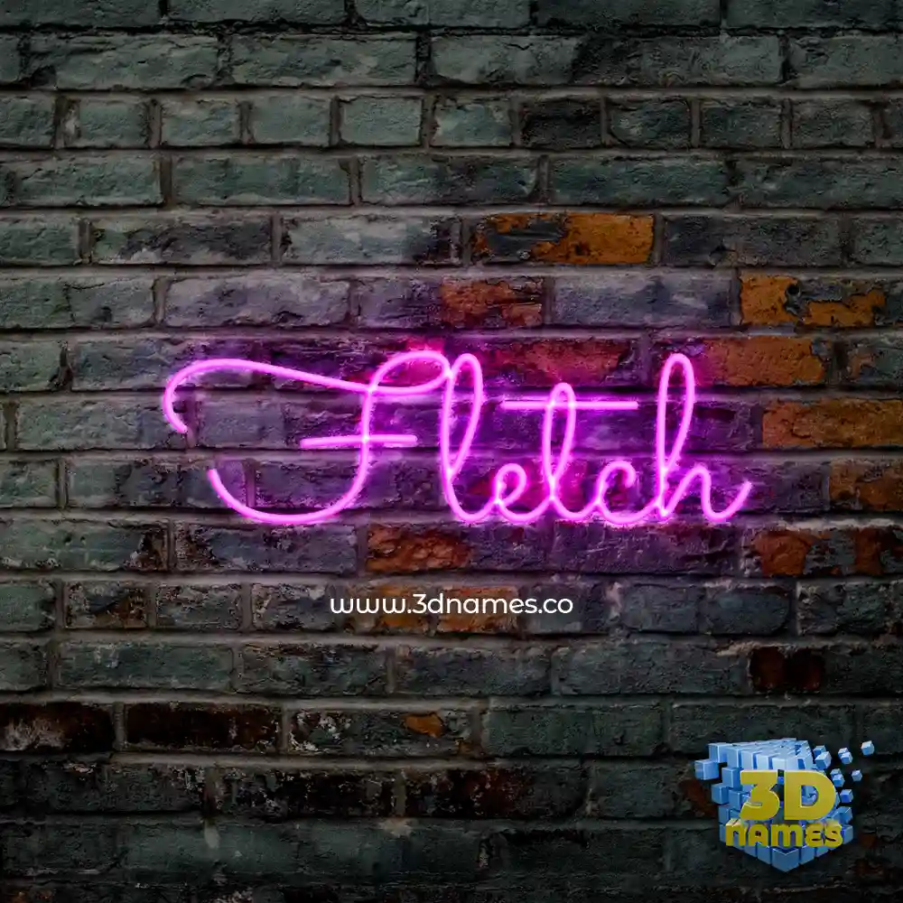 fletch in Pink Neon style - 3D name wallpaper