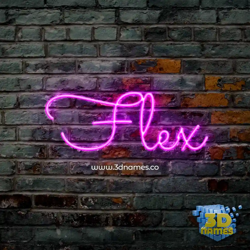 flex in Pink Neon style - 3D name wallpaper
