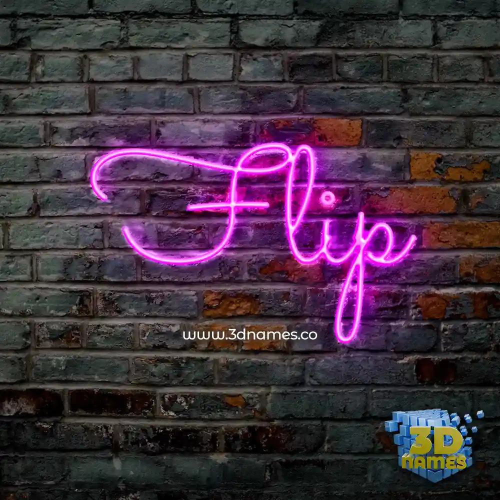 flip in Pink Neon style - 3D name wallpaper