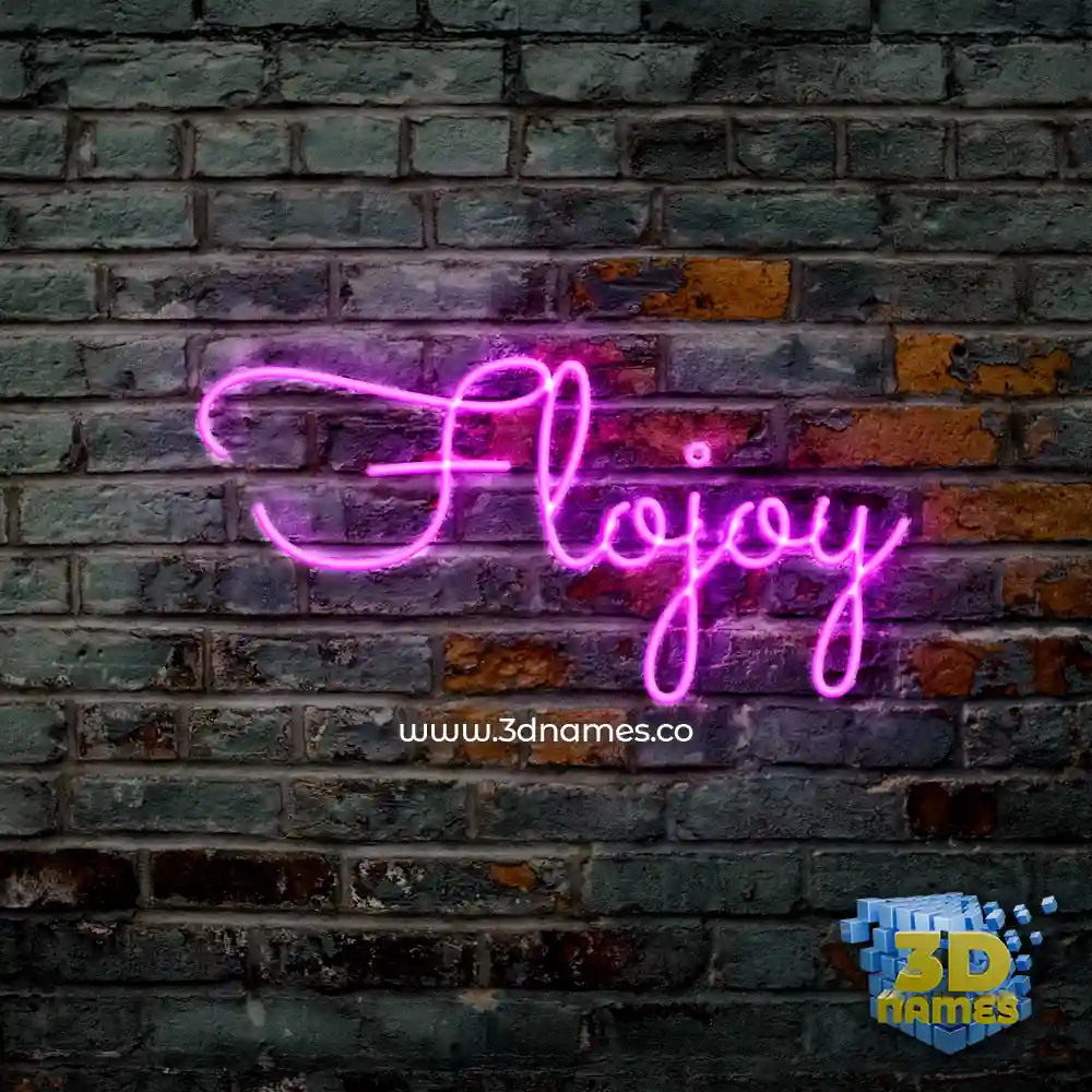 flojoy in Pink Neon style - 3D name wallpaper