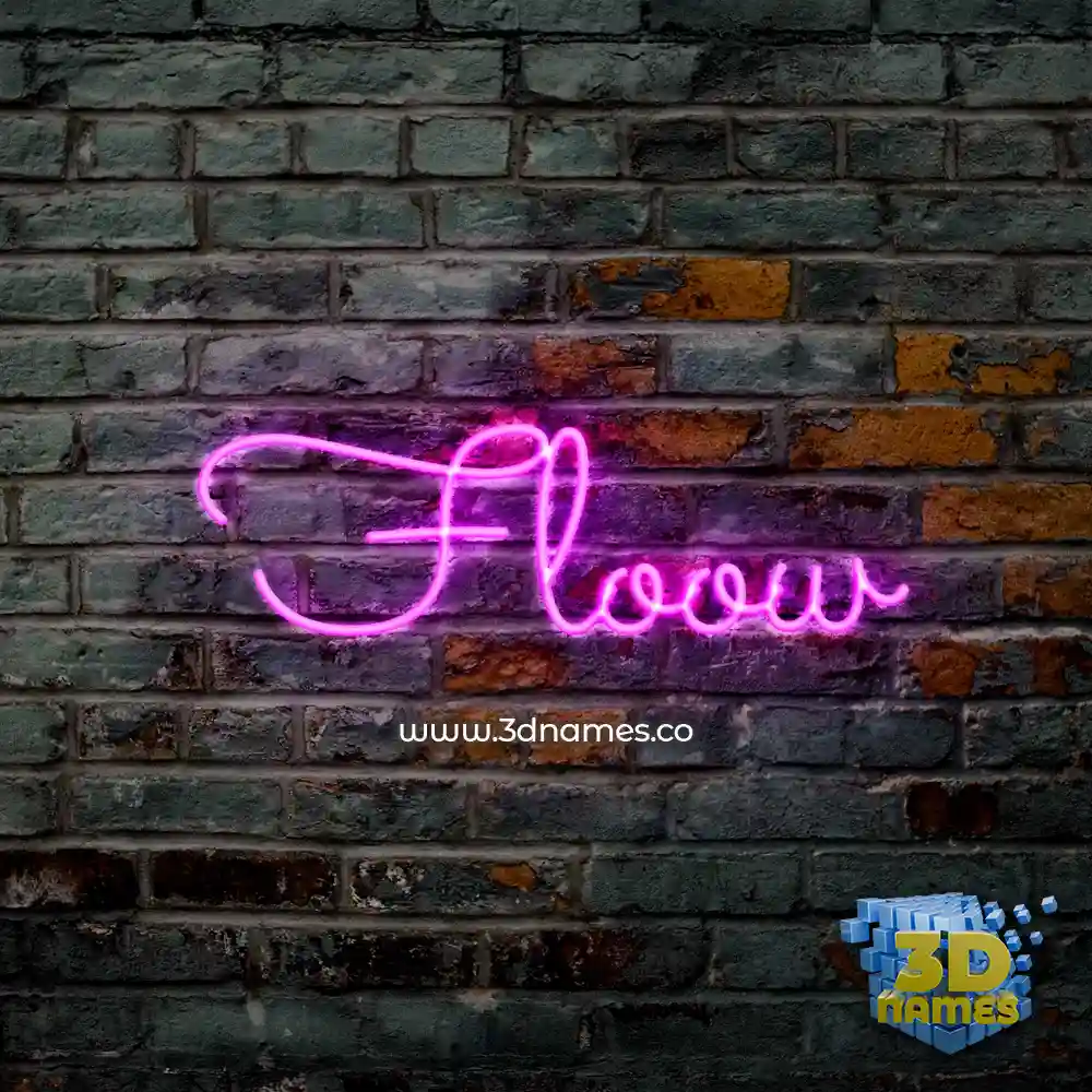 floow in Pink Neon style - 3D name wallpaper